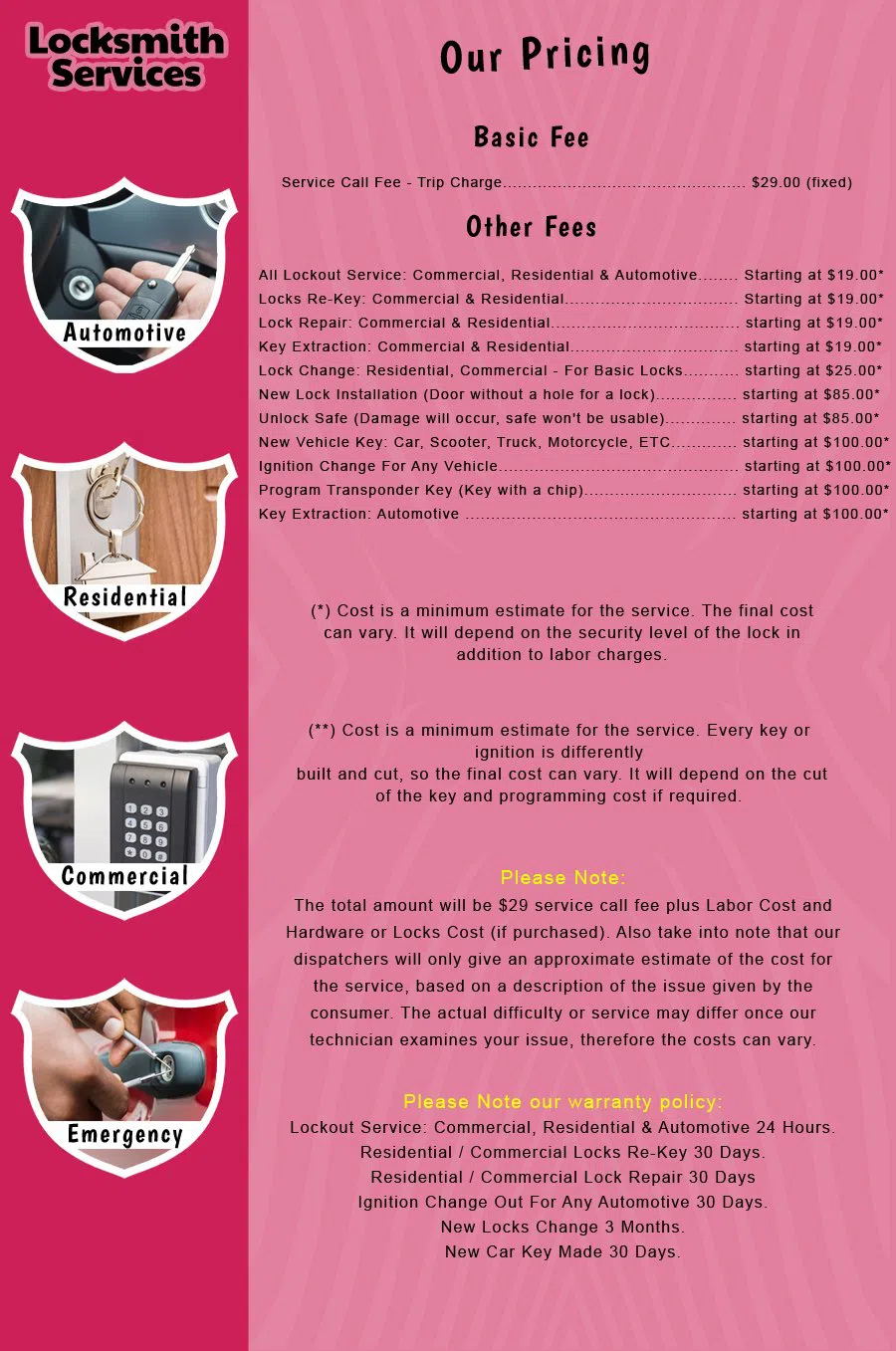 Waldwick NJ Locksmith Store Waldwick, NJ 201-299-4036 - price-list-c-18